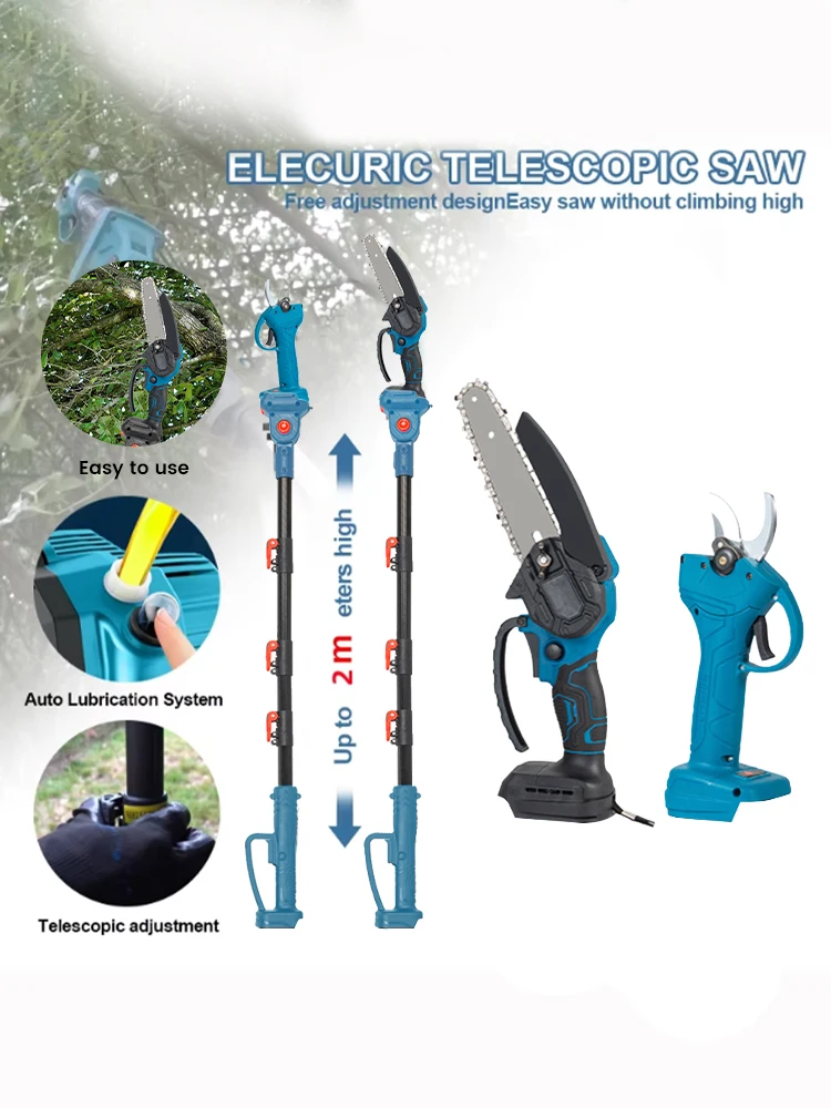 Asta Telescopica TEENO Per Motosega – Estensione 1,6-2,8 M, In Alluminio, Compatibile Makita, Spina A 3 Pin