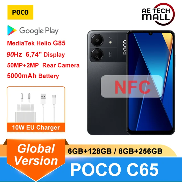POCO C65 NFC Smartphone 8GB 256GB MediaTek Helio G85 90Hz 6.74 HD+ Display  50MP Camera 5000mAh 18W Fast Charging Cellphone - AliExpress