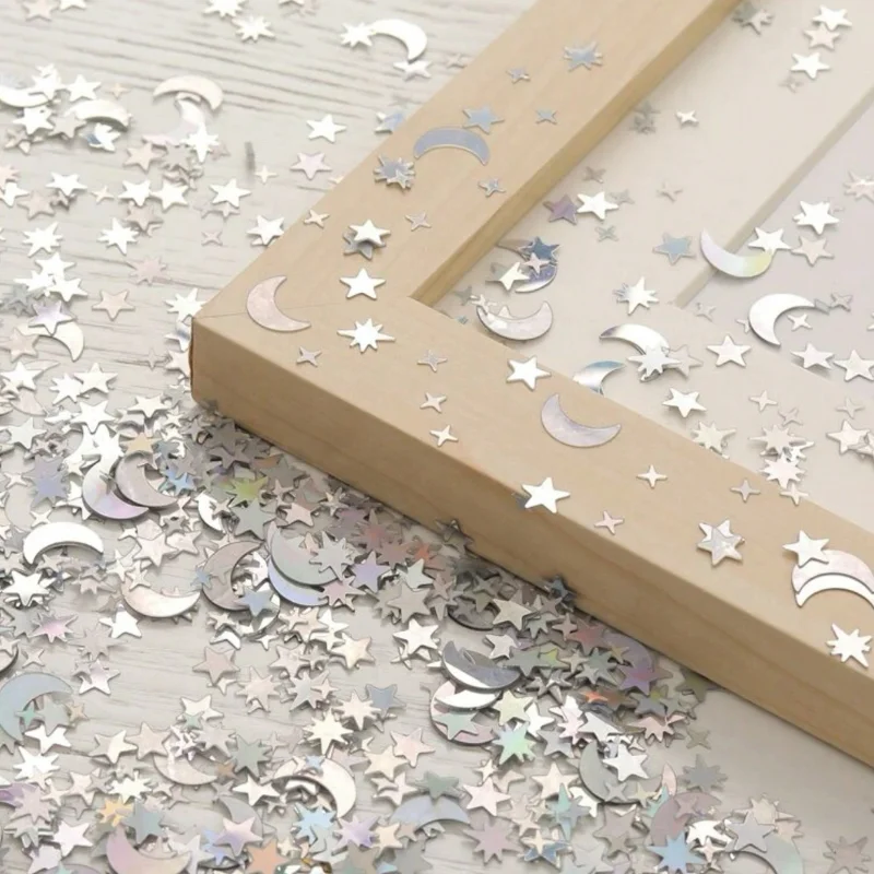 Moon & Star Star Dots Table Confetti Golden Silver Sequins party decorations paper confetti 15g for Baby Shower Birthday Party Bapstim Wedding Anniversary Advertise