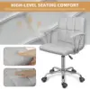 Home Office Desk Chair With Armrest And Wheels, Modern Pu Leather Mid-Back Office Task Chair, Height Adjustable Swivel Computer 4