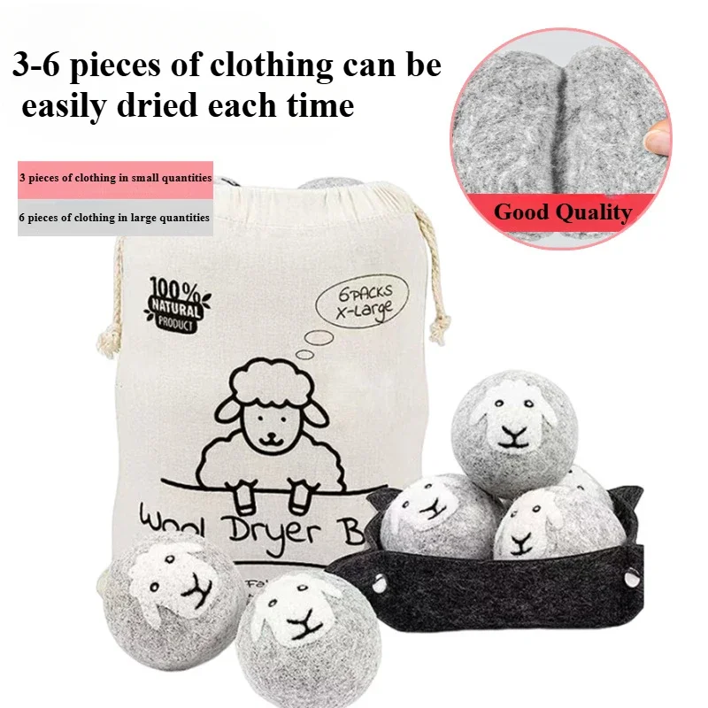 Wool Felt Ball Anti-static Washing Machine Anti Entanglement Washing Ball Wool Gray Drying Sticky