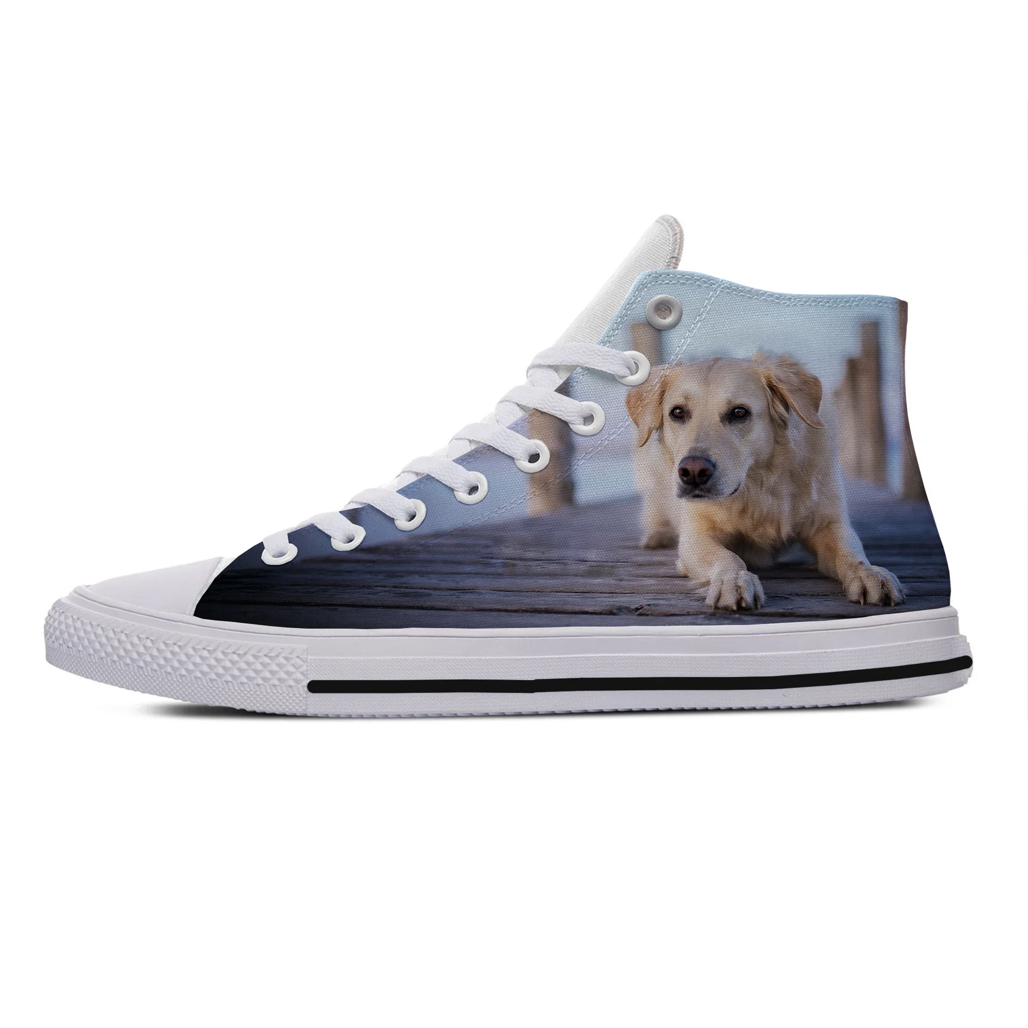 Hot Summer Labrador Retriever Dog Animal Pets Cut Kawaii Lightweight High Top Canvas Shoes Men Women Casual Sneakers Board Shoes