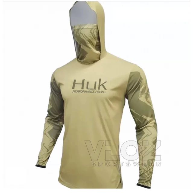 HUK Fishing Shirt With Mask Outdoor Men UV Protection Fishing Hoodie  Clothing Long Sleeve Breathable Performance Fishing Jersey - AliExpress