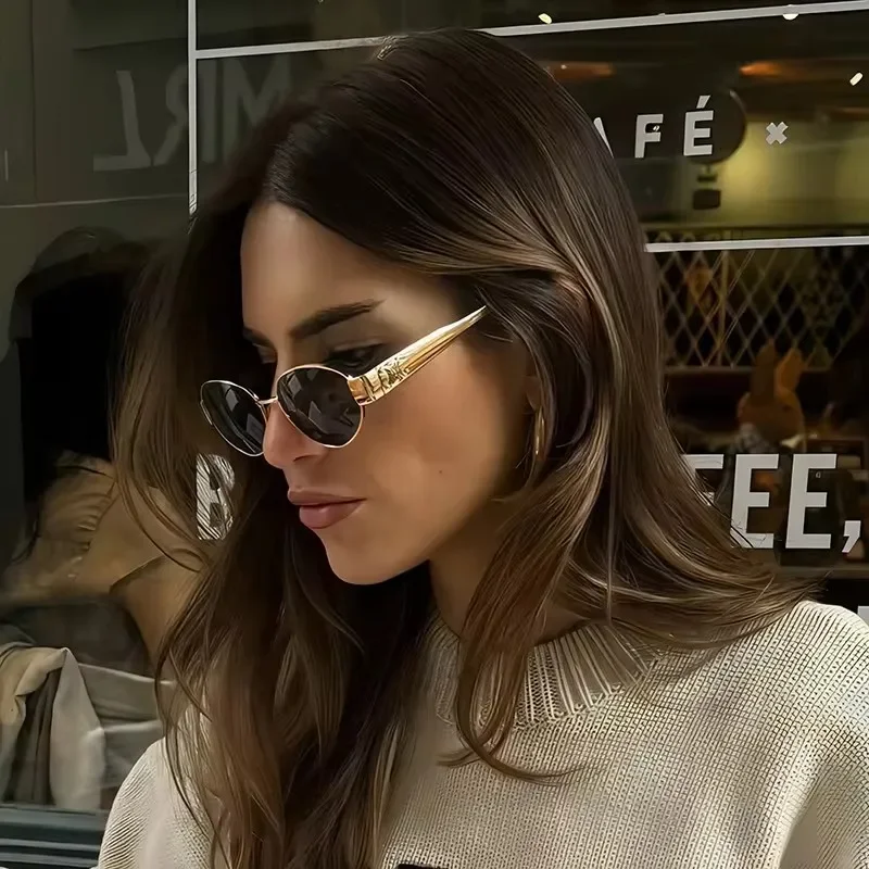 Retro Oval Sunglasses – Vintage Metal Frame UV400 Eyewear for Women and Men Safety Accessories Sunglasses
