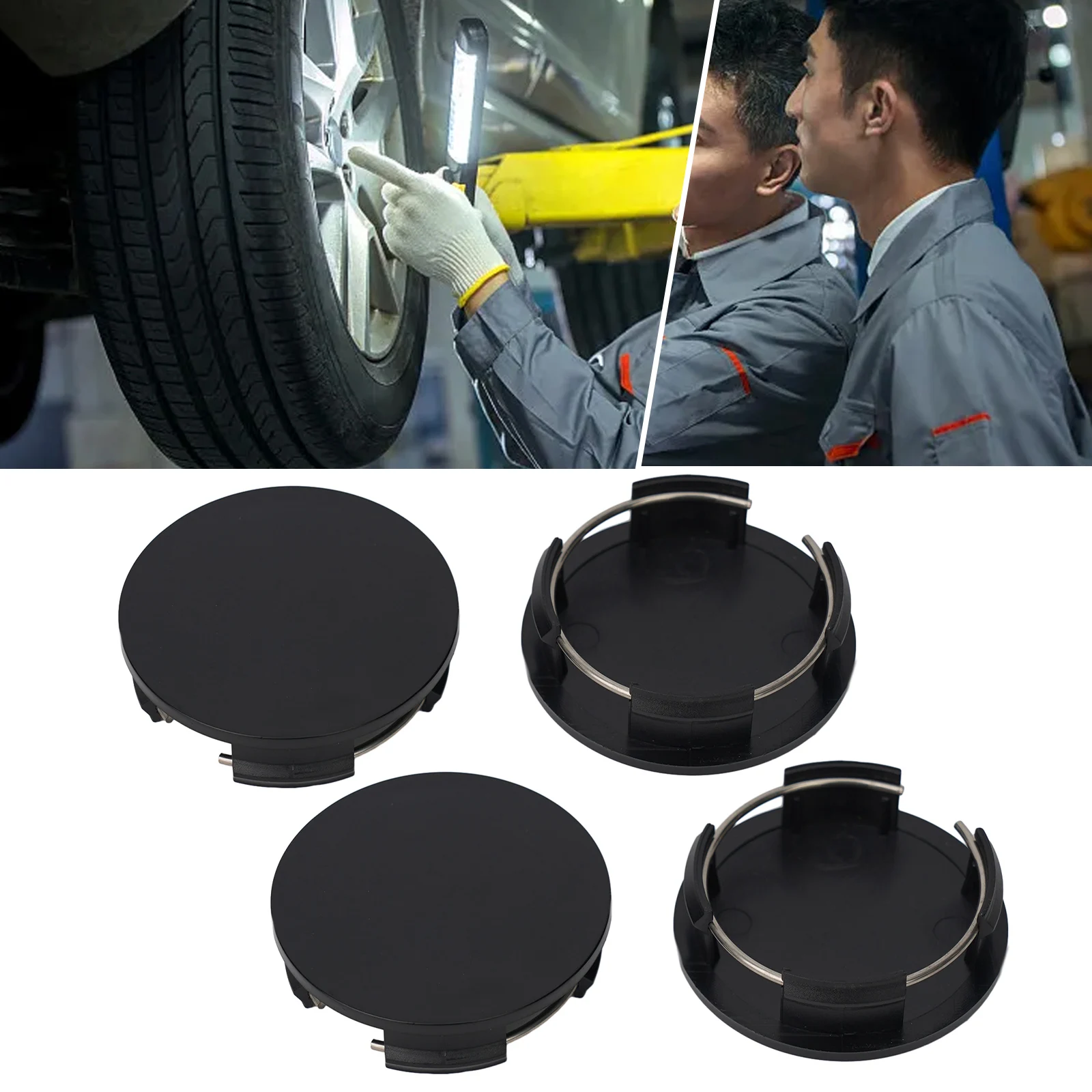 High Quality Car Wheel Center Cap Auto Parts Car Accessories Decoration Kit 2.24x0.67inch 4pcs ABS Plastic