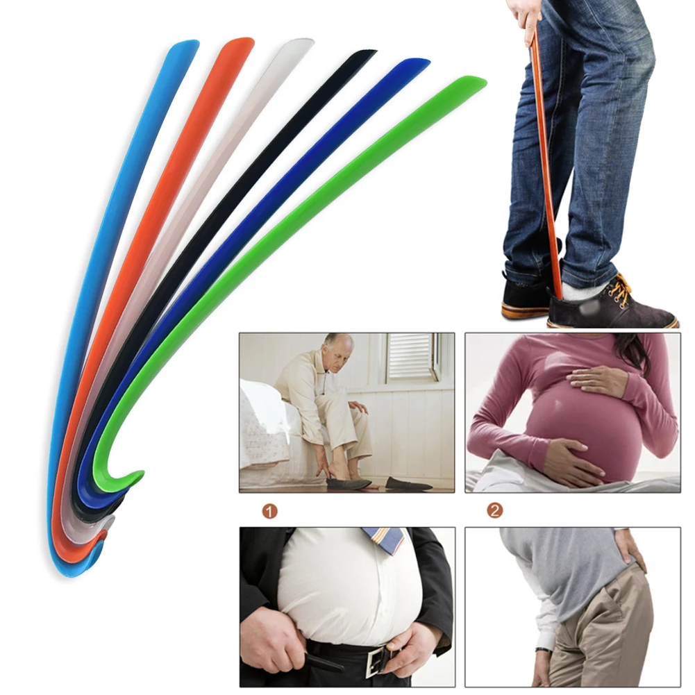 Plastic Shoe Horn Plastic Extra Long Shoehorn Hotel Household Shoe Wearer Shoes Lifter Shoes Spoon Lazy Does Not Bend Shoe Draw Helper Spoon
