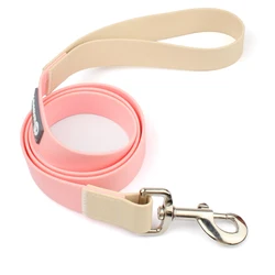 Waterproof Adjustable Dog Training Collar and Leash - M (Pink Leashes)