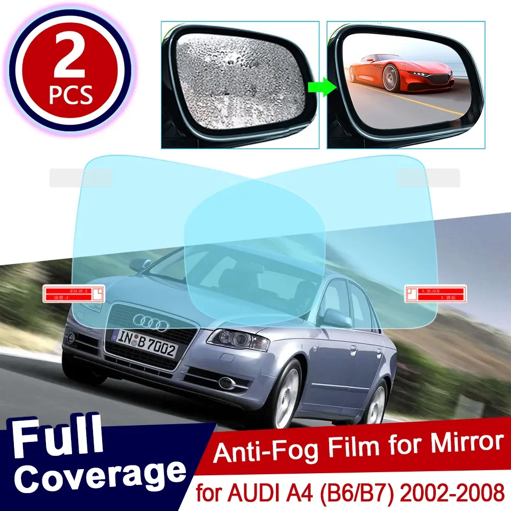 

for AUDI A4 B6 B7 2002~2008 Full Cover Anti Fog Film Rearview Mirror Rainproof Clear Anti-fog Films Car Accessories 2004 2005