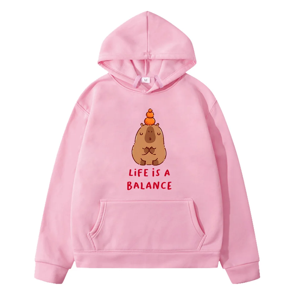 

Capybara Life Is A Balance Kids Sudadera Harajuku Anime Sweatshirts Cartoon Graphic Streetwear Long Sleeve Cute Children Clothes