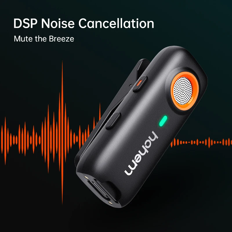 Беспроводной петличный микрофон Hohem MIC-01, шумоподавление, 20 часов работы от батареи, для iPhone, Android, прямая трансляция (art.: 3920c666ee4d0) - 3920c666ee4d0