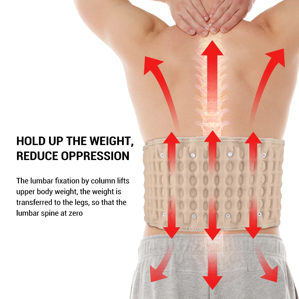 Inflatable Waist Belt Massager Adjustable Decompression Back Belt Lumbar Support