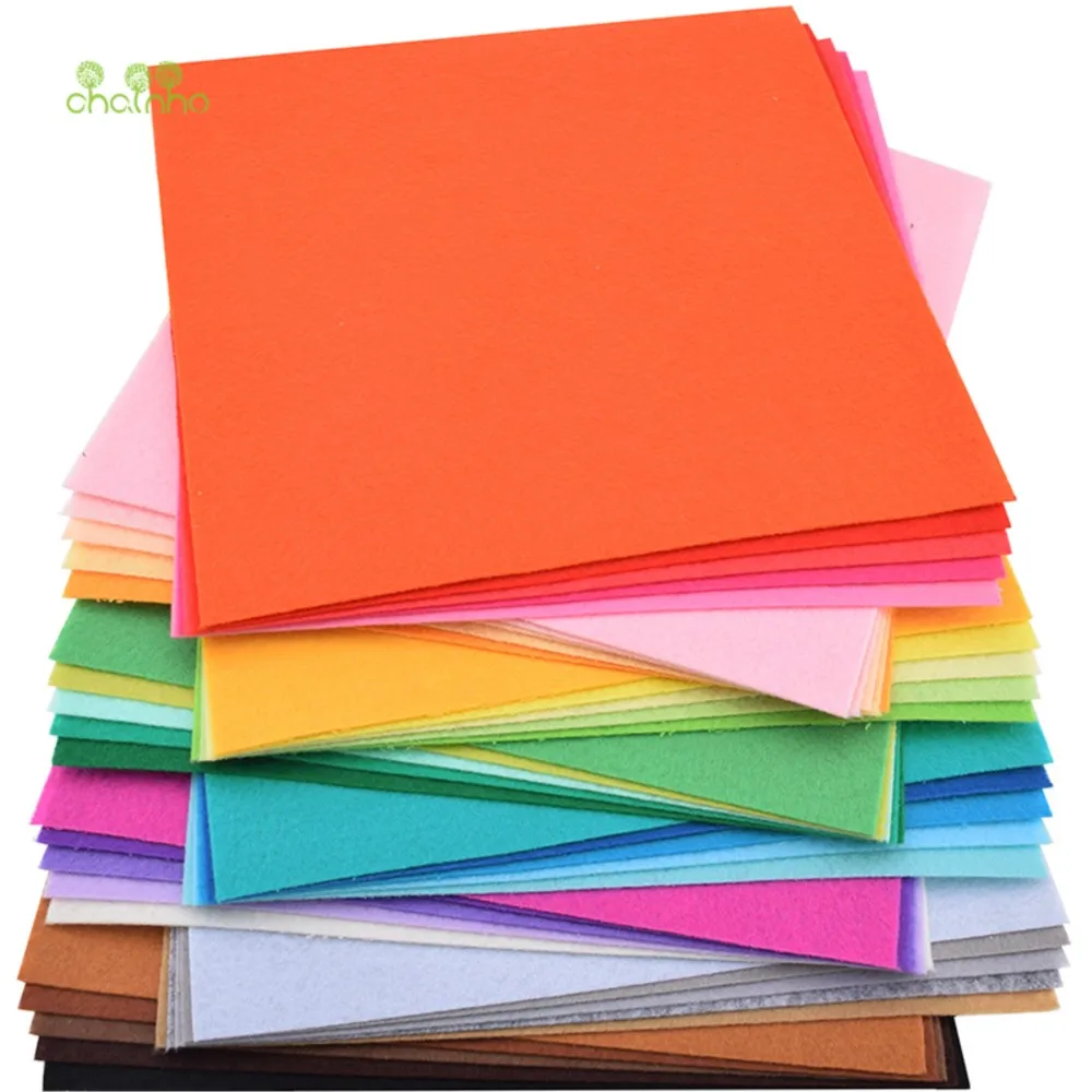 Chainho,Felt Fabric,Nonwoven Polyester Cloth,1mm Thickness,Home Decoration Sewing Quilting Material,Mix 40 Pieces,30x30cm,25F1