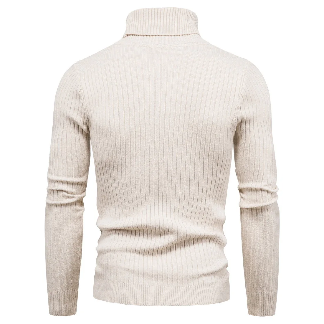 2024 Autumn New Sweater Men's High Collar Elastic Knit Fried Dough Twists Pattern Casual Versatile Top Tight and Warm 6