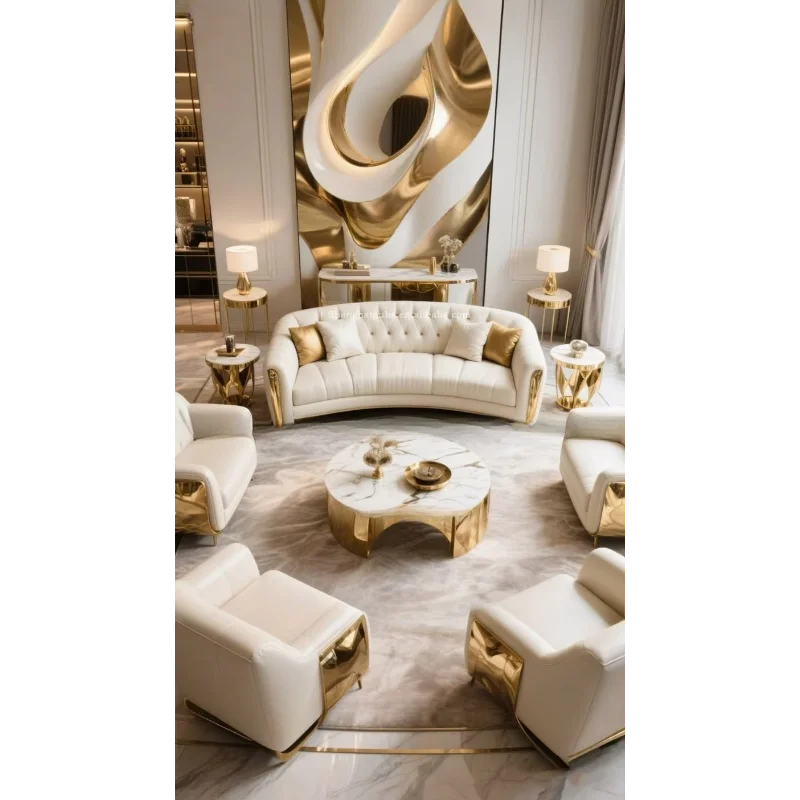 Modern White Leather Sofa 4