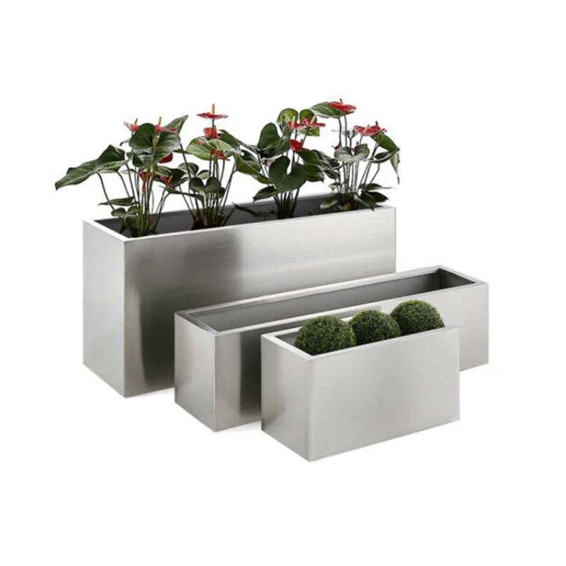 

Stainless Steel Square Potted Plant for Household Yard Tool