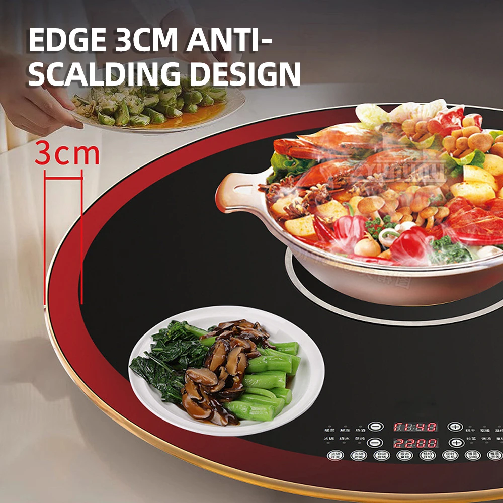 Food Warming Plate 80cm Dishes Warming Table Round Smart Induction Cooker