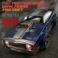 16303 1:16 50KM/H RC Car 4WD With LED Remote Control Muscle Cars High Speed Drift Racing Vehicle for Kids vs Wltoys 144001 Toys 2