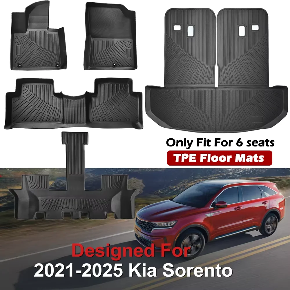 Kia Sorento Kofferraummatte Mit Rückenlehnen-Schutz - Perfekte Passform Für 2021-2024 Modelle