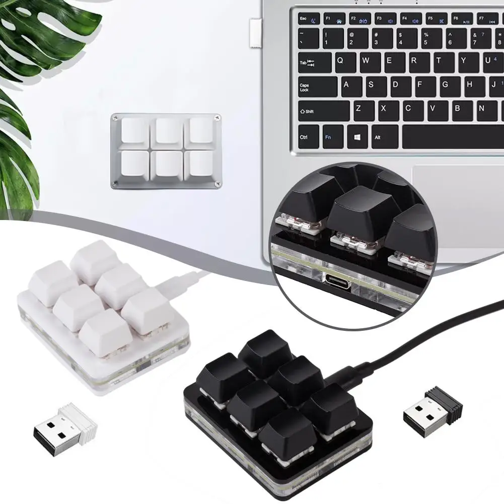 Mini 6 Keys Keyboard Bluetooth Custom Keypad Wireless USB Mode thumbnail 4