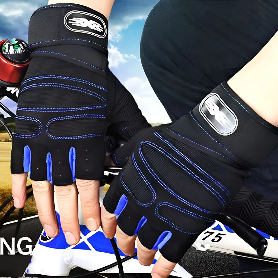 Half-finger Weightlifting Non-slip Gloves 1 Pair Breathable Fitness Gloves for Dumbbell, Strength Training, Riding, Cycling