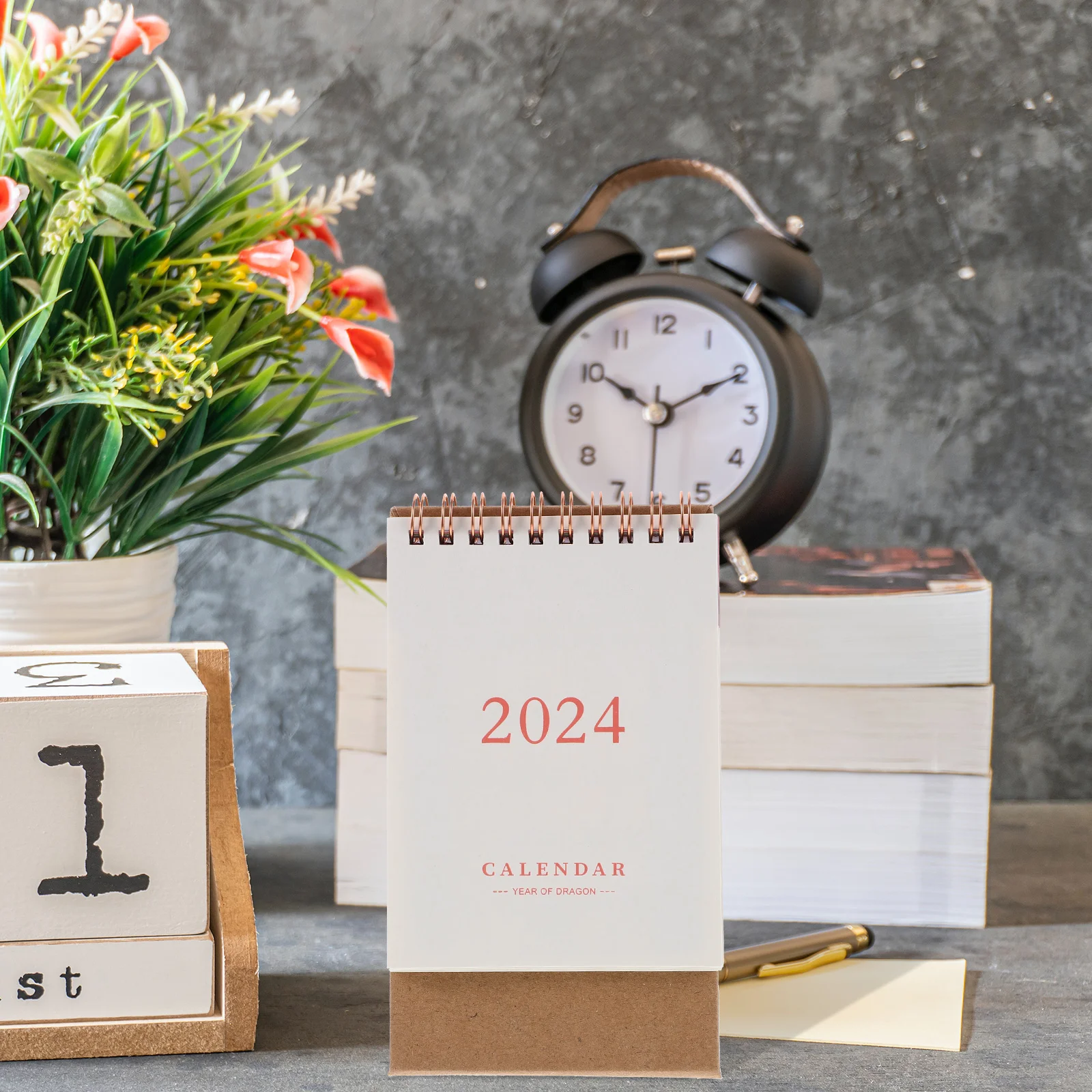 2024 Mini Desk Calendar Desktop Countdown Office Decoration Table Standing Paper Daily Scheduler Table Planner Yearly Agenda