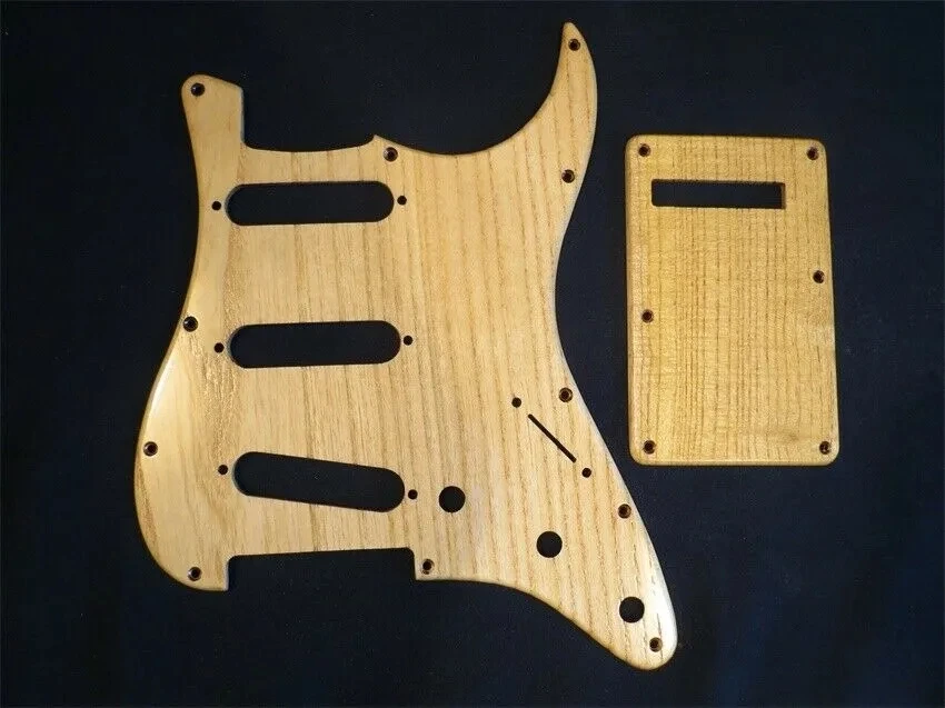 

SSS Pickguard & Backplate & Screws Ailanthus wood for FD ST Style Guitar