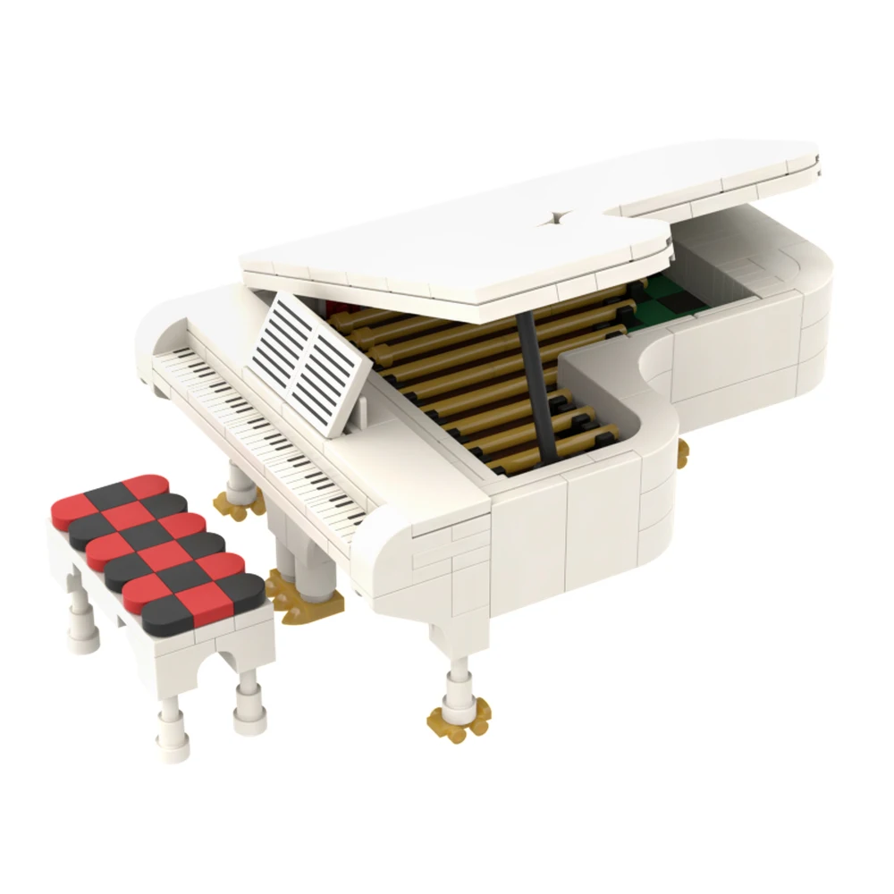Gobricks Moc Music Performance Grand Piano White Building Block Set Nero/Bianco Creatività Piano Band Education Brick Giocattoli Per Bambini