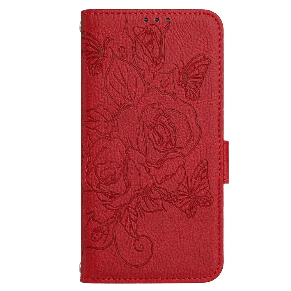Rose RFID Shielding Wallet Case with Flip Phone Back Cover
