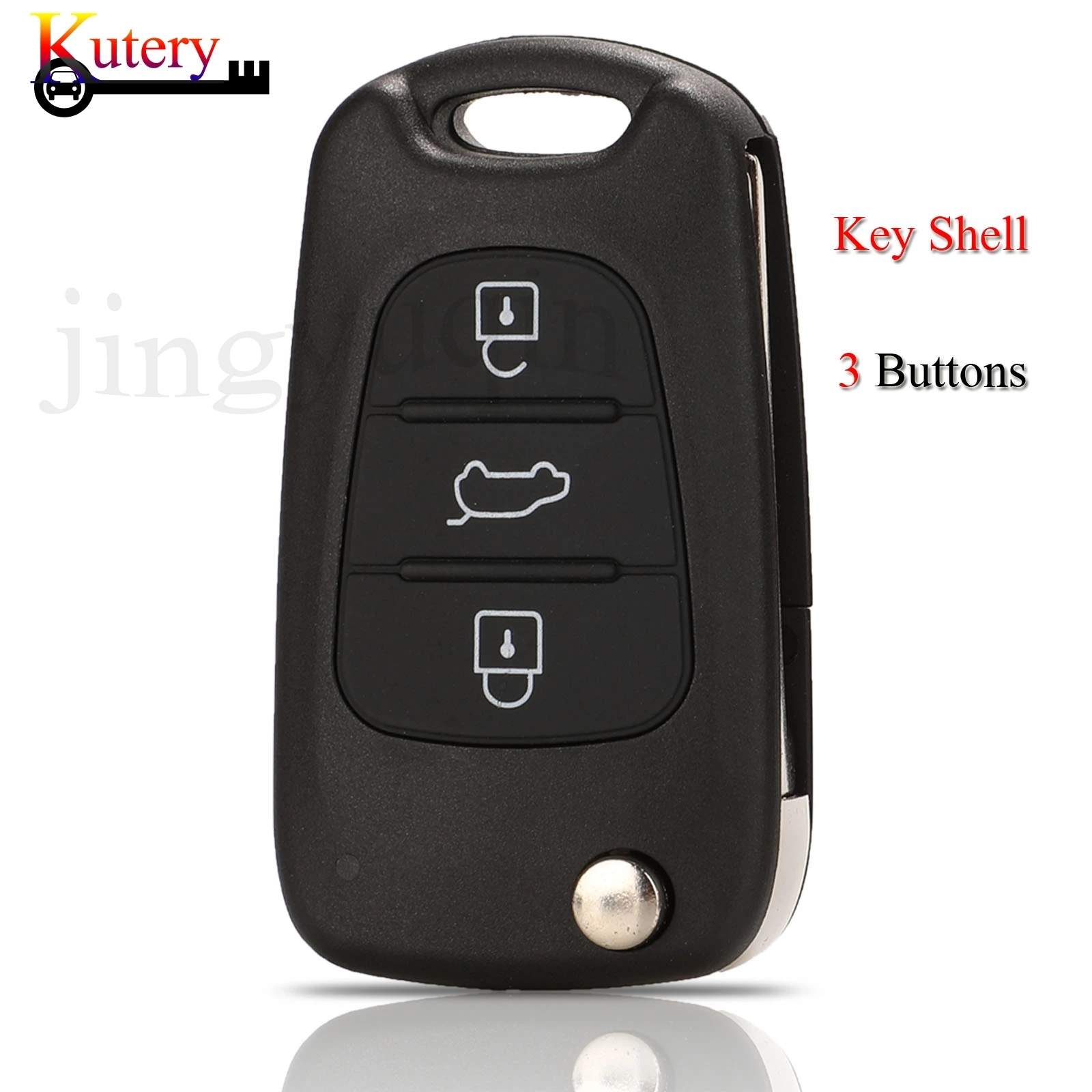 

jingyuqin Folding Remote Car Key Shell For Kia K2 K5 Picanto Ceed Cerat For Hyundai I30 IX35 Elantra Tucson 3 Buttons Key Case