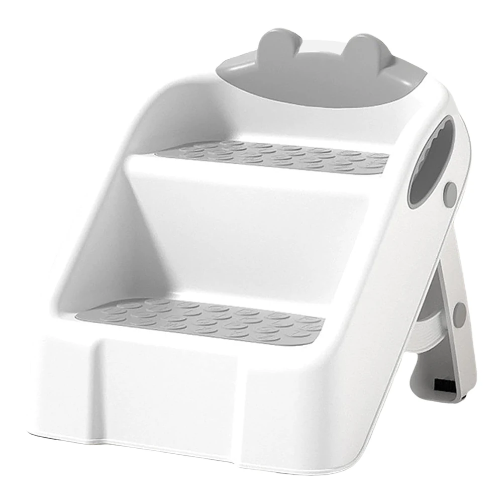 2 Step Stool for Kids Anti-Slip Children Double Step Stool Foldable For Potty Training Bathroom and Kitchen