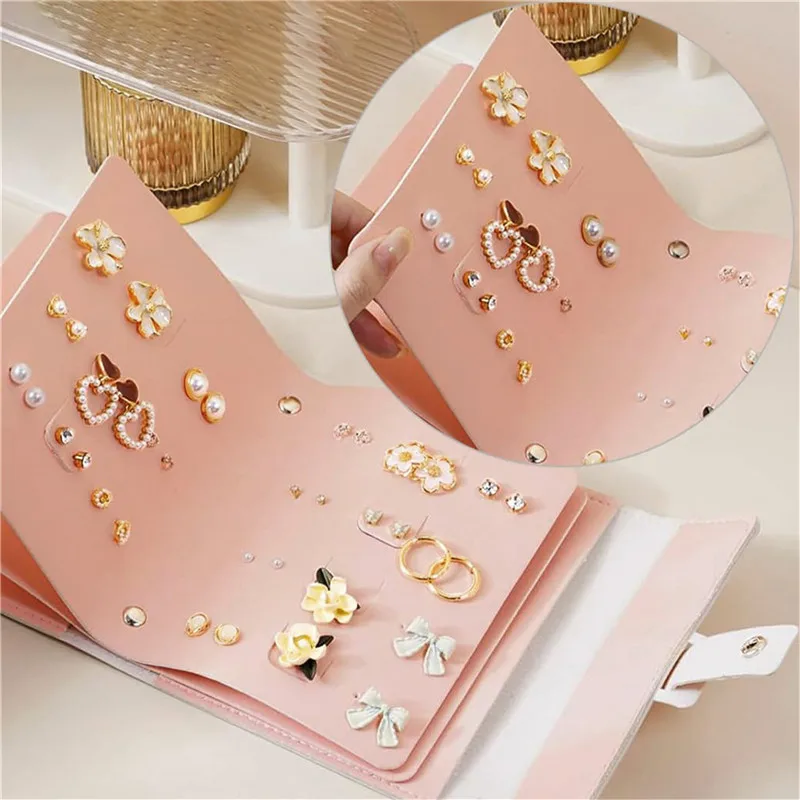 Travel Jewelry Organizer | 1PC PU Leather Ear Stud Storage Bag, Multi-Layer Jewelry Org... - SKU PESB1858 - UGI Packaging