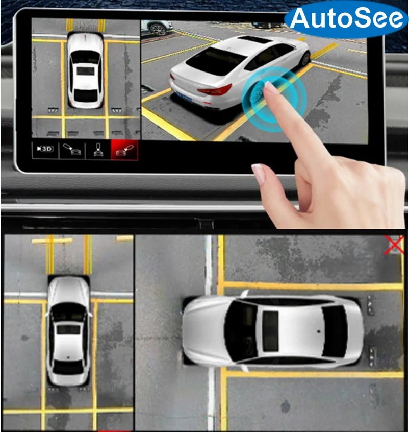 

suit original monitor 2021 for Maserati Levante Ghibli 360 degree camera birds eye AVM panorama view around blind spot reversing