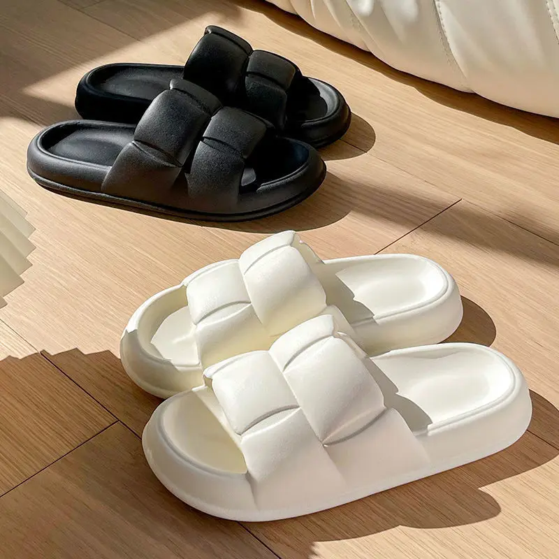 

4cm Thicken Platform Slippers Women Home Summer Soft Sole Sandals Slides Men Couples Slippers Indoor Anti-Slip Shoes