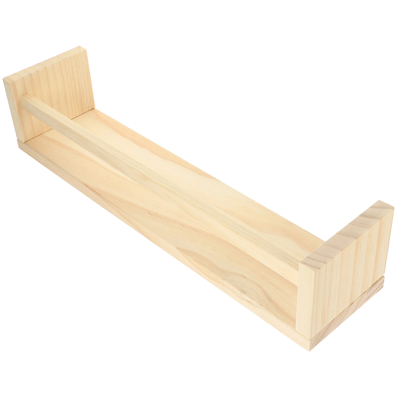 

Household Wall Shelf Heavy Duty Wooden Floating Shelf Wall-mounted Storage Rack for Book Planter Spice