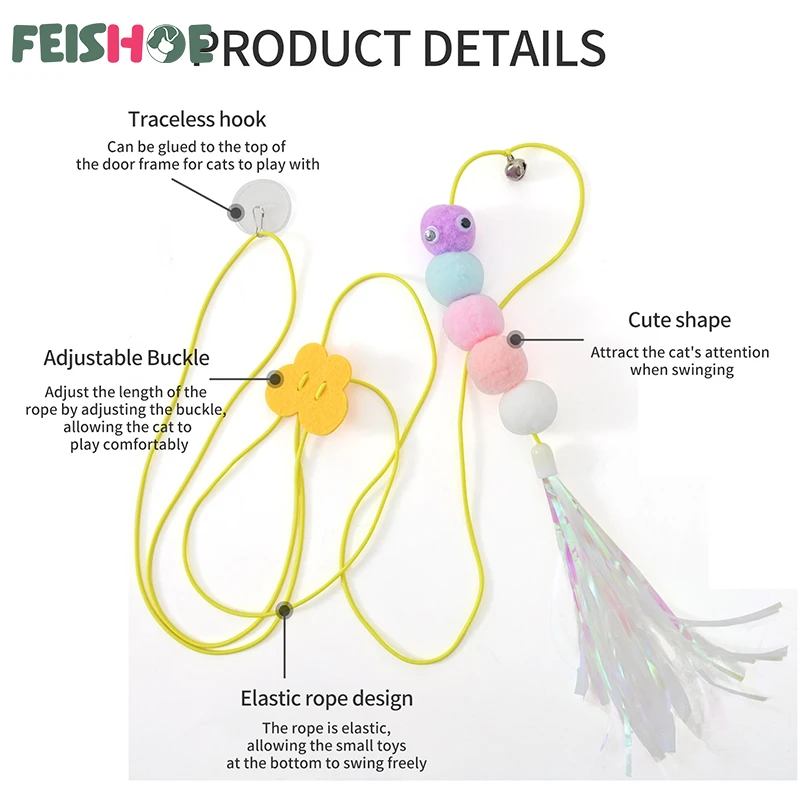 Cat Interactive Toy Interactive Cat Toy Hanging Simulation Funny Self-hey Interactive for Kitten Playing Teaser Wand Supplies