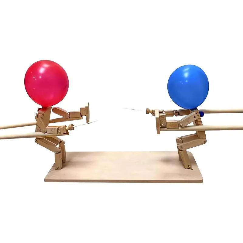 

Wood Balloon Game Challenging Wood Game With 50pcs Balloons Party Game Playsets Balloons Battle For Bedroom Game Room Classroom
