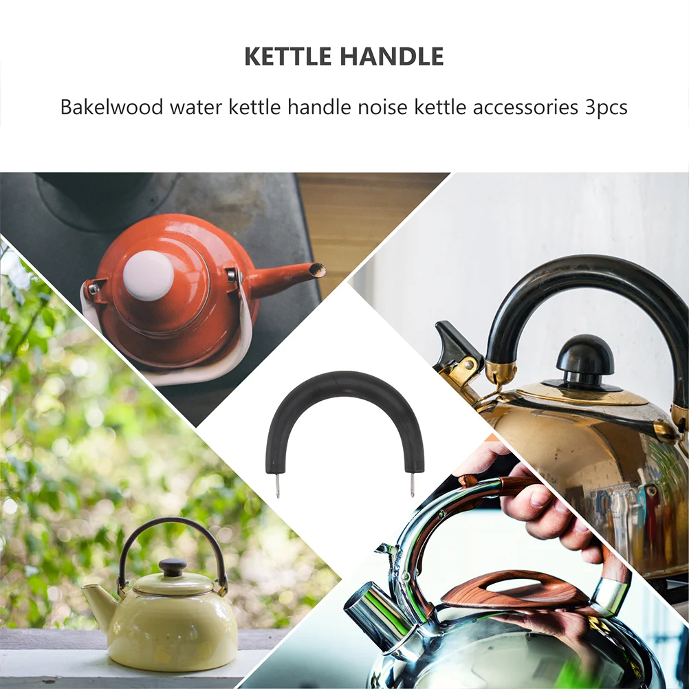 1pcs Kettle Handle Teapot Grip Bakelite Material Wear Resistant Compact Size Replaceable Ergonomic Kitchen Cookware Parts