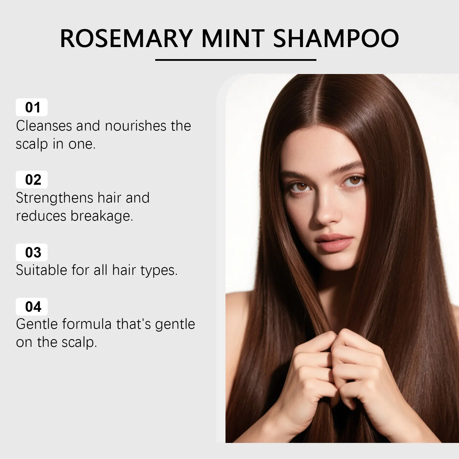 Rosemary & Mint Shampoo - A Shampoo for Enhancing Hair Shine, Cleansing Strands, Smoothing and Volumizing Hair
