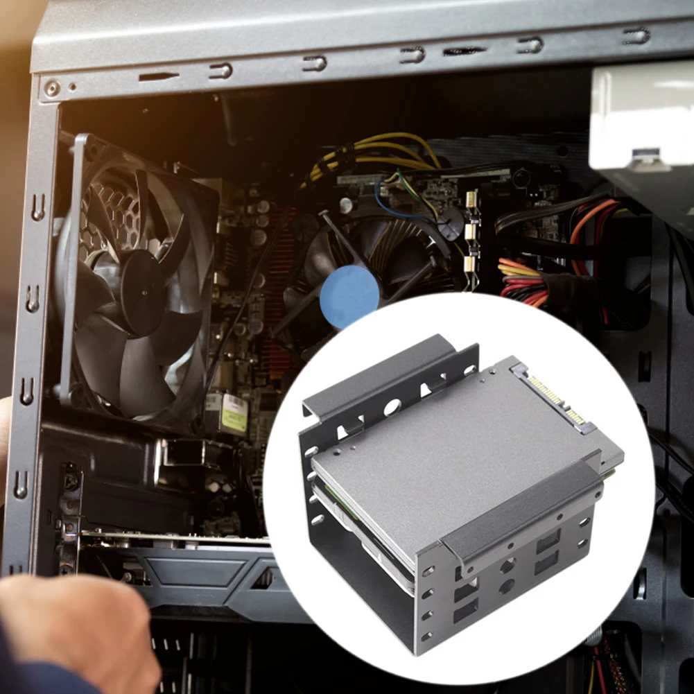 4 Bay 2.5 inch to 3.5 inch SSD Hard Drive Caddy Aluminum Alloy Computer Holder Bracket Dock Holder SSD Tray