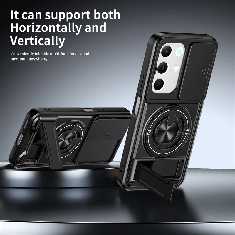 Shockproof Armor Case with Car Magnetic Holder and Lens Protector