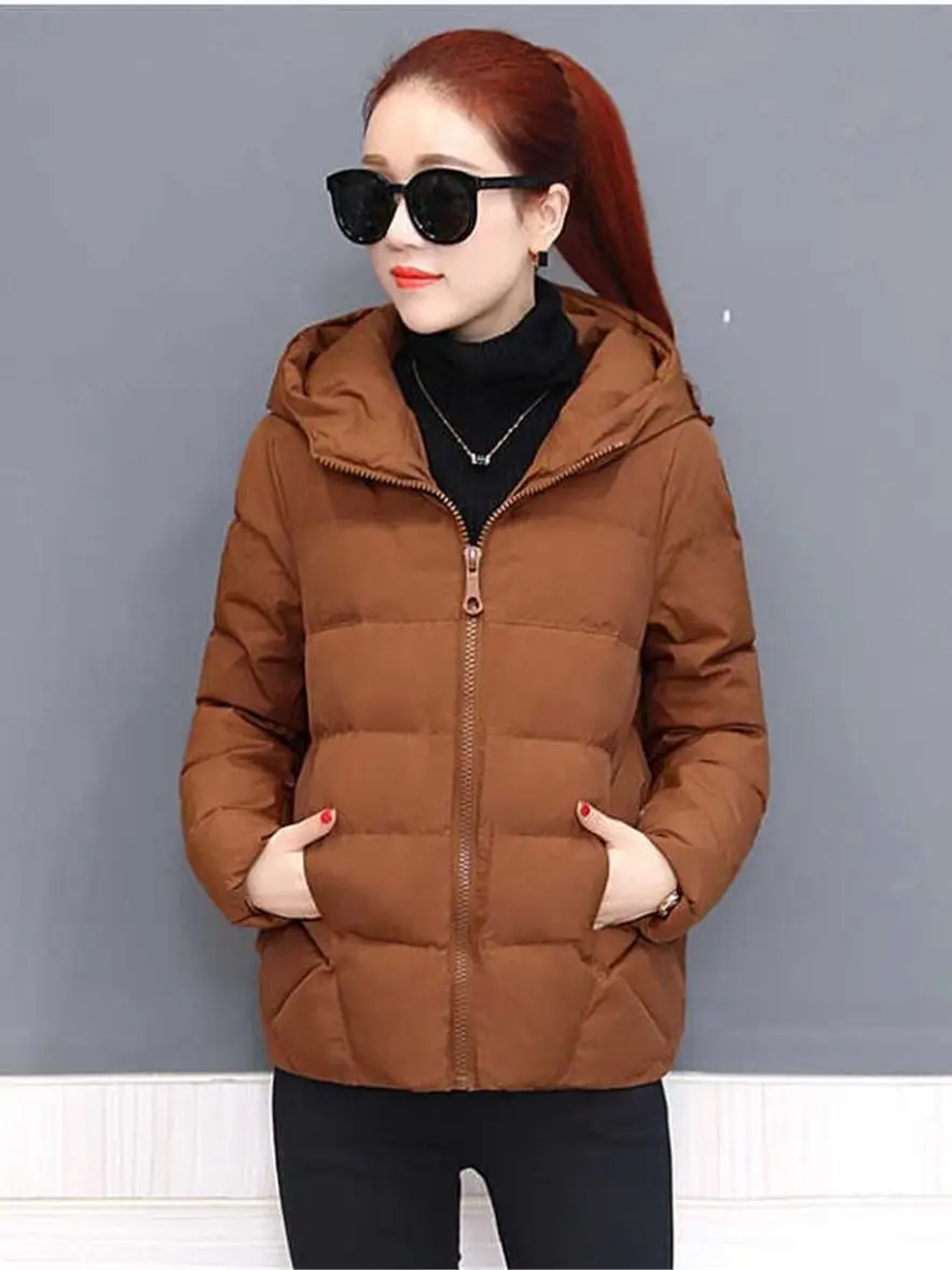 가을 겨울 자켓 파카 여성 따뜻한 코트 후드 오버 코트 코튼 패딩 기본 자켓 여성 캐주얼 겉옷 여성 의류