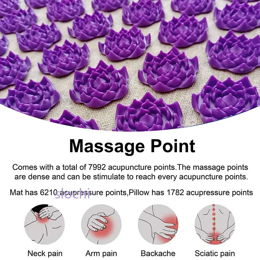 Acupuncture Massage Mat Yoga Acupressure Mat Fitness Neck and Back Massager Pillow Massage Needle Pad Louts Yoga Mats
