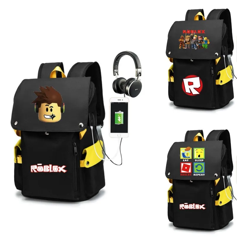 ROBLOX-Bolsa de desenho animado para crianças, mochila versátil de moda,  carregamento USB, presente de lona para meninos e meninas - AliExpress