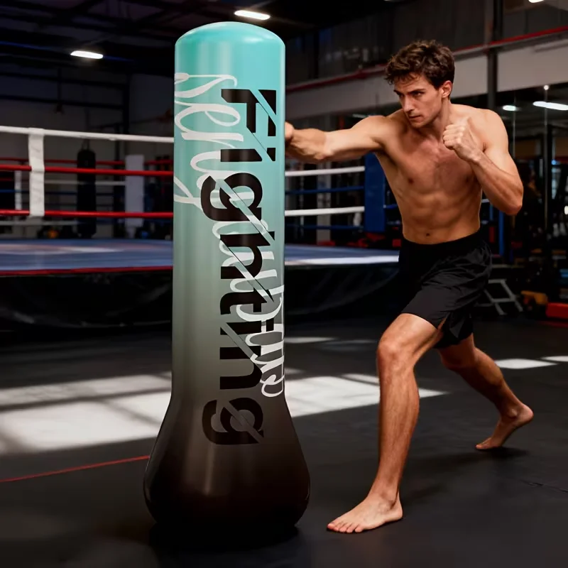 1,5m Aufblasbarer Boxsack aus PVC, Boxtraining-Sandsack mit Einstellbarem Gewicht, Freistehender Punching-Bag für Karate-Übungen – Detail 7