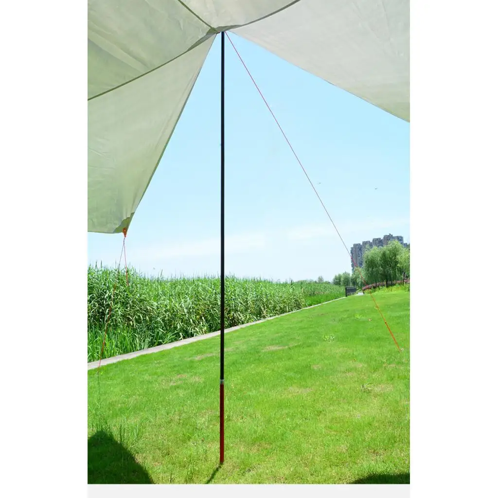 Tarp Poles Tent Rods W/ Storage Awning Support Stand Shelter for Fishing BBQ