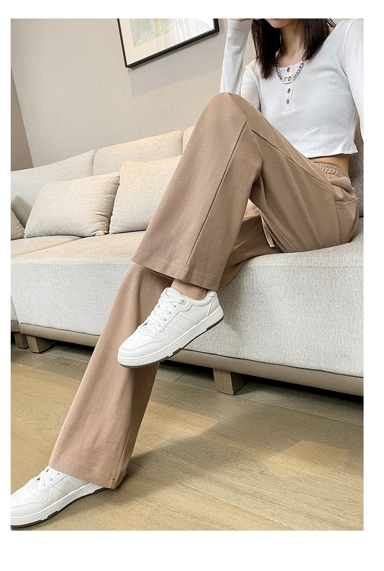 trousers for women Women Chic Office Wear Straight Pants Vintage High  Ladies Trousers Baggy Korean 2022 Spring/Summer/Autumn Wide Leg Female fashion clothing