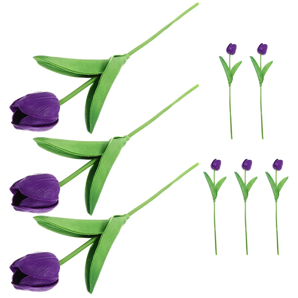

8 Pcs Simulation Tulip Fake Plants Lifelike Bouquet Artificial DIY Flowers Faux Simulated Tulips for Decoration Bride