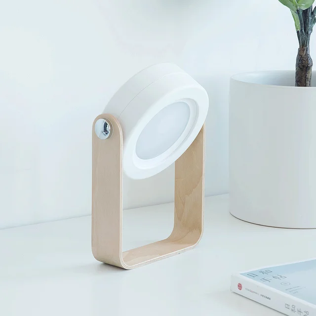 Creative Wooden Handle Telescopic Folding Led Touch Lamp Charging Night Light Reading Portable Lantern Lamp Home