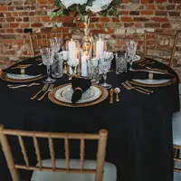 10 Pack Black Round Tablecloths, 120 Inch Stain Resistant and Wrinkle Round Table Clothes, Washable Polyester Table Clothes 2