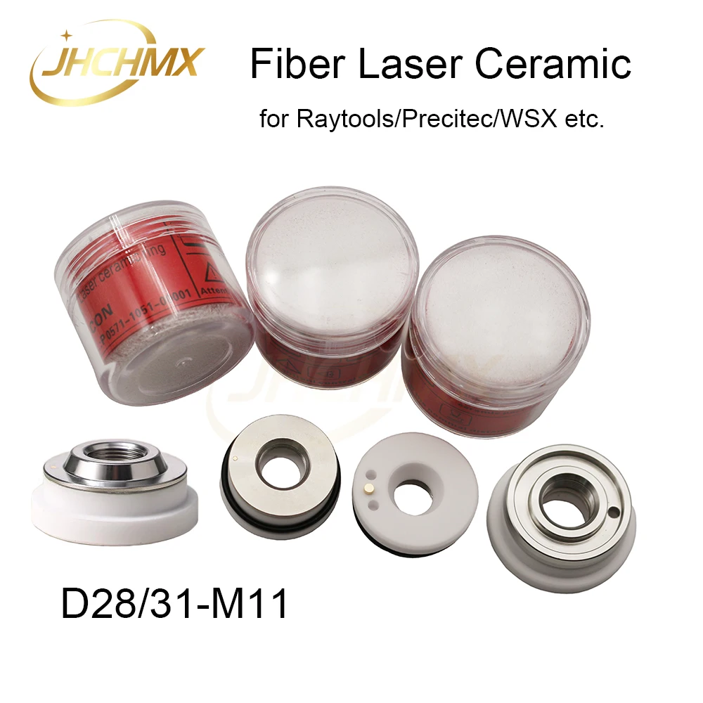 JHCHMX Fiber Laser Ceramic Ring Nozzles Holder D28/31 M11 KTB2 KTXB For Raytools Precitec 3D WSX HSG Laser Cutting Head